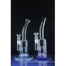 Inset Showerhead Perc Glass Water Pipe with Bent Neck (ES-GB-419)